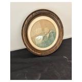 Vintage Art Nouveau Bas-Relief Art Plaque in Wooden Frame