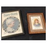 Framed Farm and Home Magazine and Ayers Sarsaparilla Advertisement