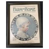 Framed Farm and Home Magazine and Ayers Sarsaparilla Advertisement