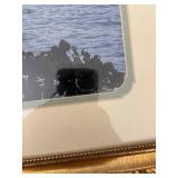 Framed Artwork with Scenic Beach and Diamondhead Mountain View