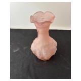 Elegant Pink Loganberry Satin Frosted Glass Decorative Vase