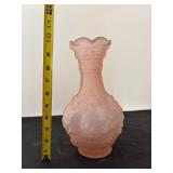 Elegant Pink Loganberry Satin Frosted Glass Decorative Vase