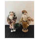 Pair of Vintage Santa Claus Decorations