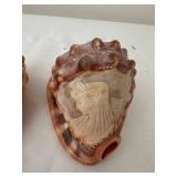 Set of 4 Carved Cameo Conch Seashells