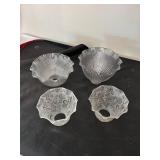 Set of 4 Glass Light Lamp Shades with Patterned Designs