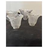 Set of 4 Glass Light Lamp Shades with Patterned Designs