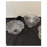 Set of 4 Glass Light Lamp Shades with Patterned Designs