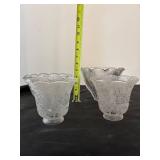 Set of 4 Glass Light Lamp Shades with Patterned Designs