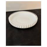 Set of 3 Fenton White Milk Glass Spanish Lace Pieces with Silvercrest Rim