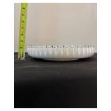 Set of 3 Fenton White Milk Glass Spanish Lace Pieces with Silvercrest Rim