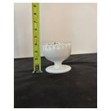 Set of 3 Fenton White Milk Glass Spanish Lace Pieces with Silvercrest Rim