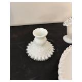 Vintage Fenton Silver Crest White Milk Glass Serving Pieces
