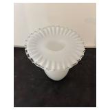 Fenton White Milk Glass Vase, Dish, and Candle Holder Set