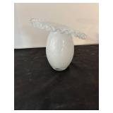 Fenton White Milk Glass Vase, Dish, and Candle Holder Set