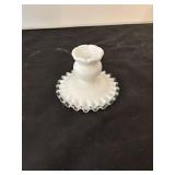 Fenton White Milk Glass Vase, Dish, and Candle Holder Set