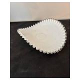 Fenton White Milk Glass Vase, Dish, and Candle Holder Set
