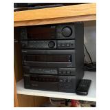 Pioneer Audio System with Receiver, CD Player, Cassette Deck, and Dual Speakers