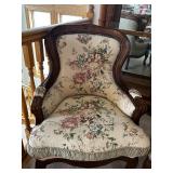 Pair of Vintage Upholstered Armchairs with Floral Pattern