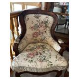 Pair of Vintage Upholstered Armchairs with Floral Pattern