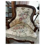 Pair of Vintage Upholstered Armchairs with Floral Pattern
