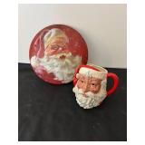 Vintage Santa Claus Decorative Plate and Royal Doulton Santa Mug