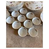 Set of Vintage Harmony House Dresdania Fine China Dishware with Tea Cups and Serving Plates