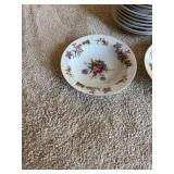 Set of Vintage Harmony House Dresdania Fine China Dishware with Tea Cups and Serving Plates