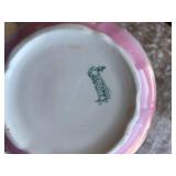 Vintage Washstand with Pink Porcelain Basin and Pitcher