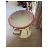 Vintage Washstand with Pink Porcelain Basin and Pitcher