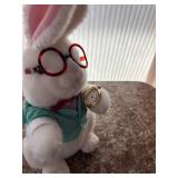 White Rabbit Plush Toy Dressed with Glasses and Pocket Watch
