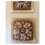 Set of 4 Ornate Floral Decor Wood Plaques