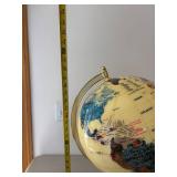 Vintage Yellow Globe with Metal Meridian Stand
