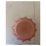 Vintage Pink Fenton Glass Vase with Hand-Painted Floral Design and Signed