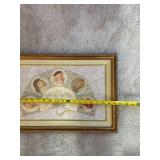 Framed Antique Style Fan Valentine Artwork with Portraits