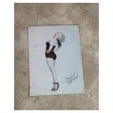 Vintage Bernard of Hollywood Metal Sign Pin-up Girl