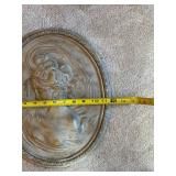 Antique Oval Cameo Wall Plaque with Detailed Portrait