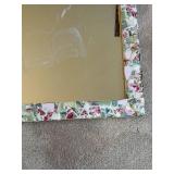 Vintage Mosaic Framed Mirror with Floral Design