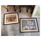 Set of 2 Framed Circus Posters - Barnum & Bailey and Ringling Bros
