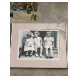 Vintage Framed Photograph of Children on Porch
