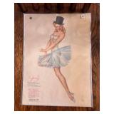 1948 Pin-up Art Calendar Page of January