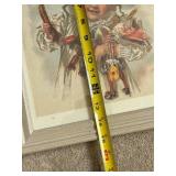 Vintage Clown Artwork in Wooden Frame