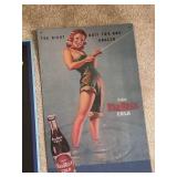 Collection of 4 Vintage Reproduction Metal Signs: Columbia, Popsicle, Red Rock Cola, Tobacco