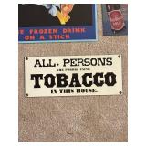 Collection of 4 Vintage Reproduction Metal Signs: Columbia, Popsicle, Red Rock Cola, Tobacco