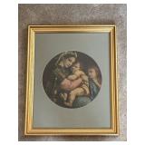 Framed Vintage Artwork of Mother and Child