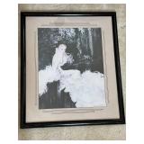 Framed Art Print by Icart with Feather Dress Design