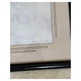 Framed Art Print by Icart with Feather Dress Design