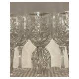 Set of 14 Crystal Glassware with Leaf Design