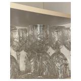Set of 14 Crystal Glassware with Leaf Design
