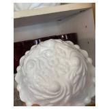 Set of Vintage Milk Glass Bowls with Floral Design