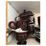 Large Collection of Vintage Avon 1876 Cape Cod Ruby Glassware Dishes